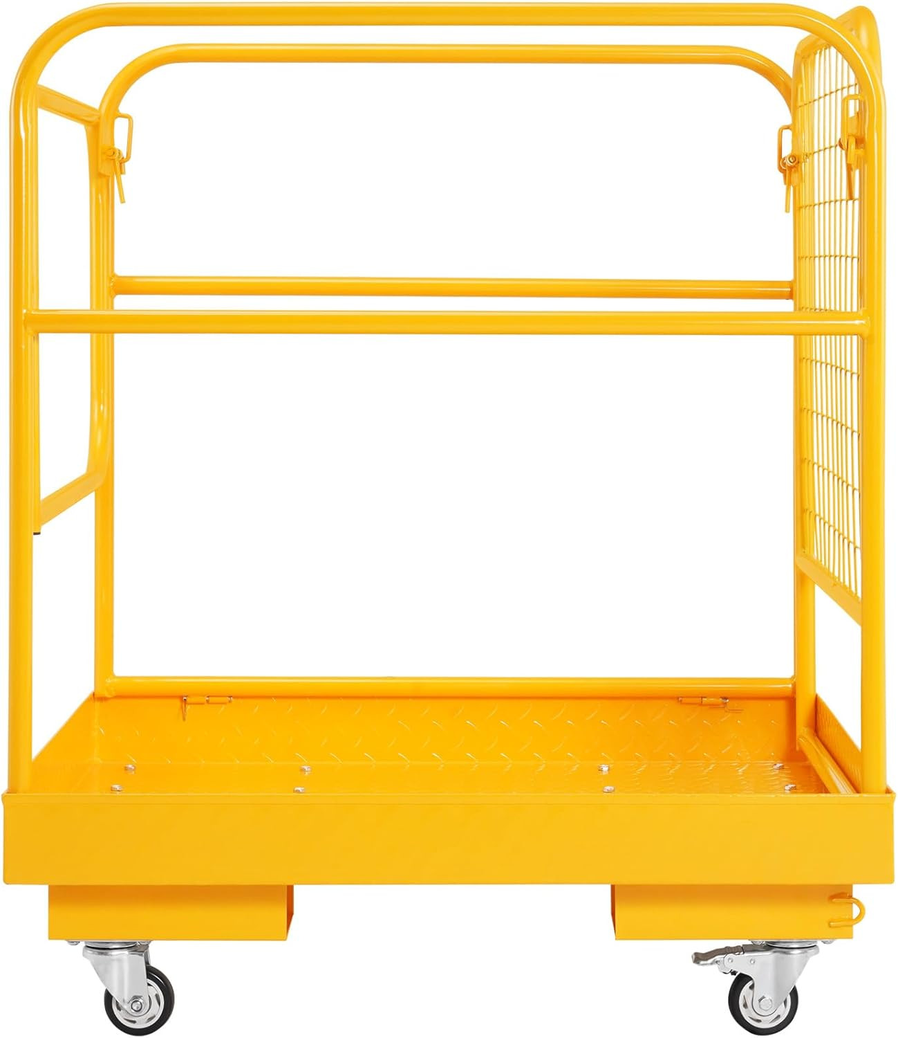 Collapsible Forklift Man Basket Safety Cage 1200 Lbs Capacity with Wheels