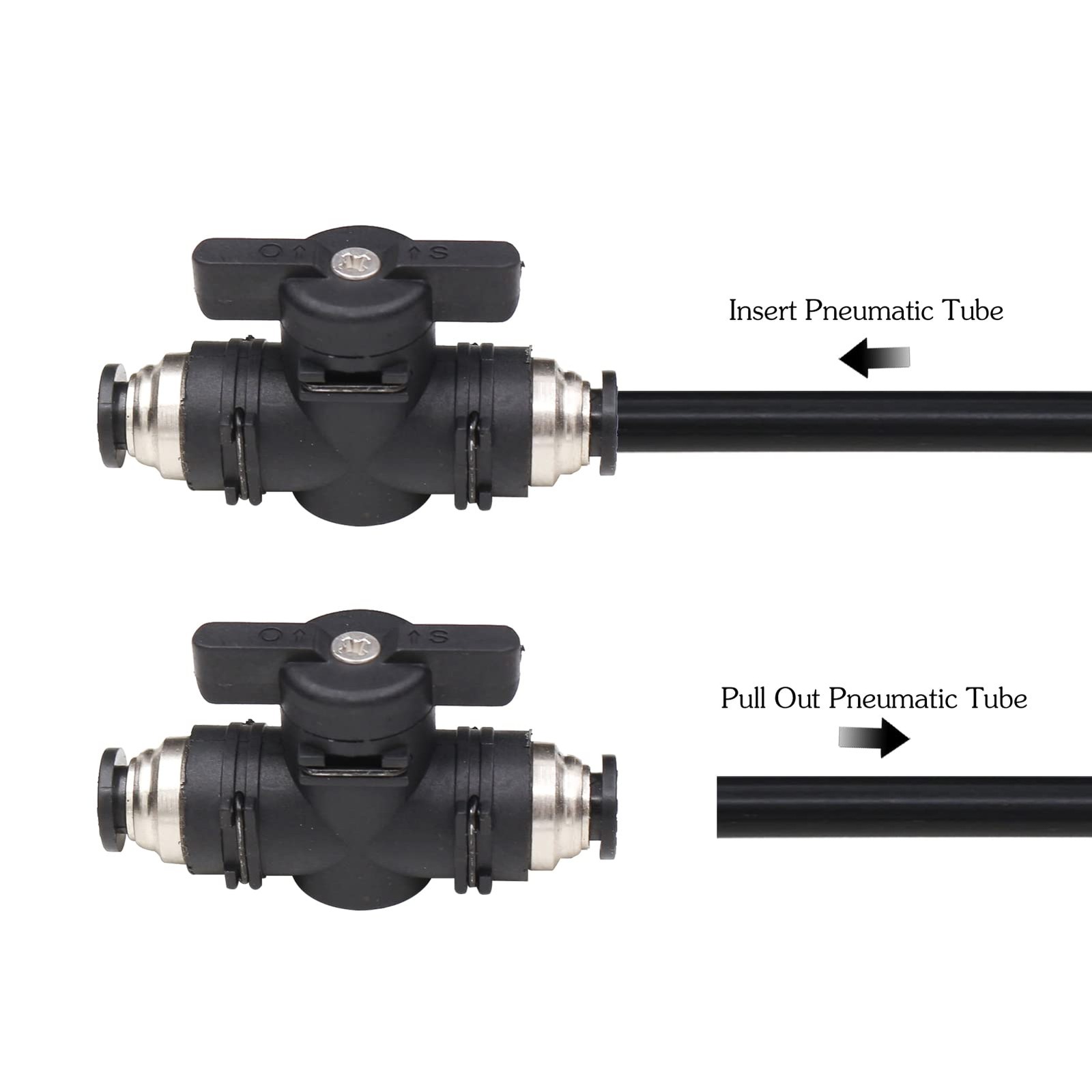 3/8 Push Connect Valve,3/8 inch OD Quick Connect Tube Fittings Pneumatic Valv…