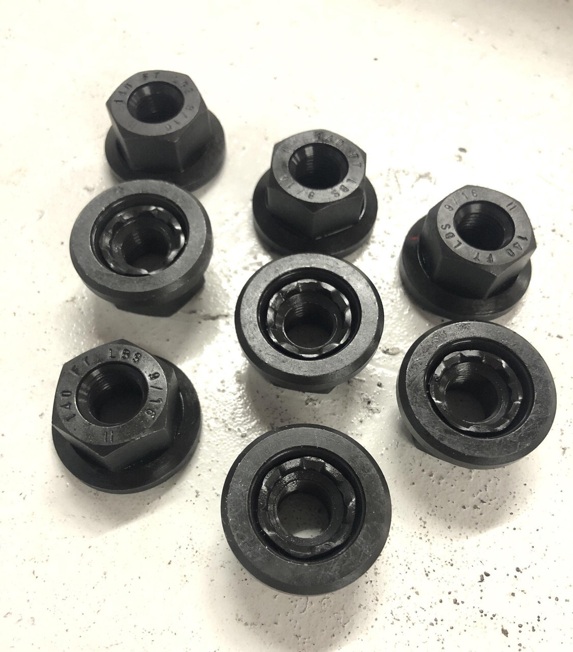 (8) 9/16-18 Hex Swivel Flange Nut Plain black finish 9/16×18 trailer Nuts