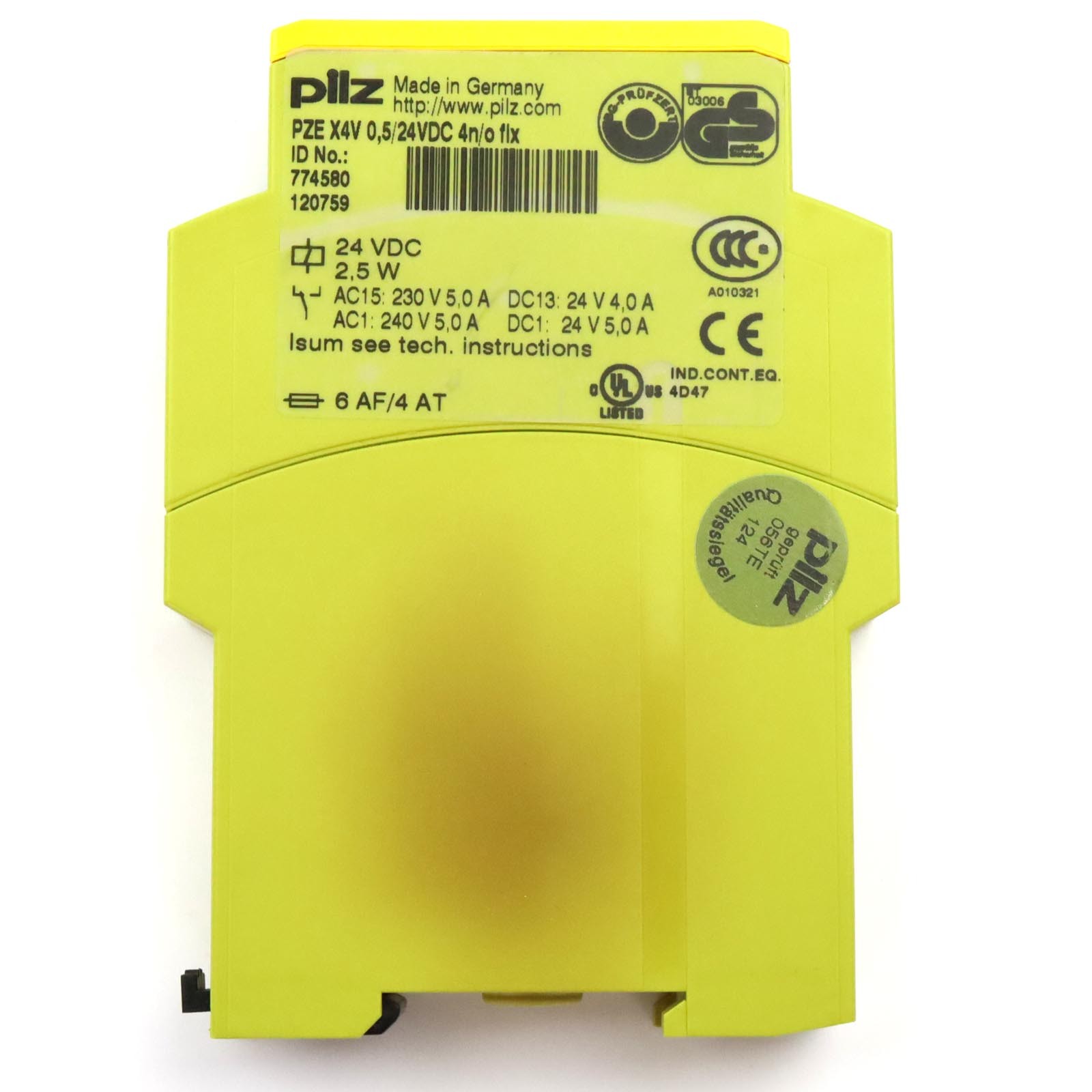 Mushroom Contact Block PZE X4V 0.5/24VDC 4n/o Fix 774580 GEB