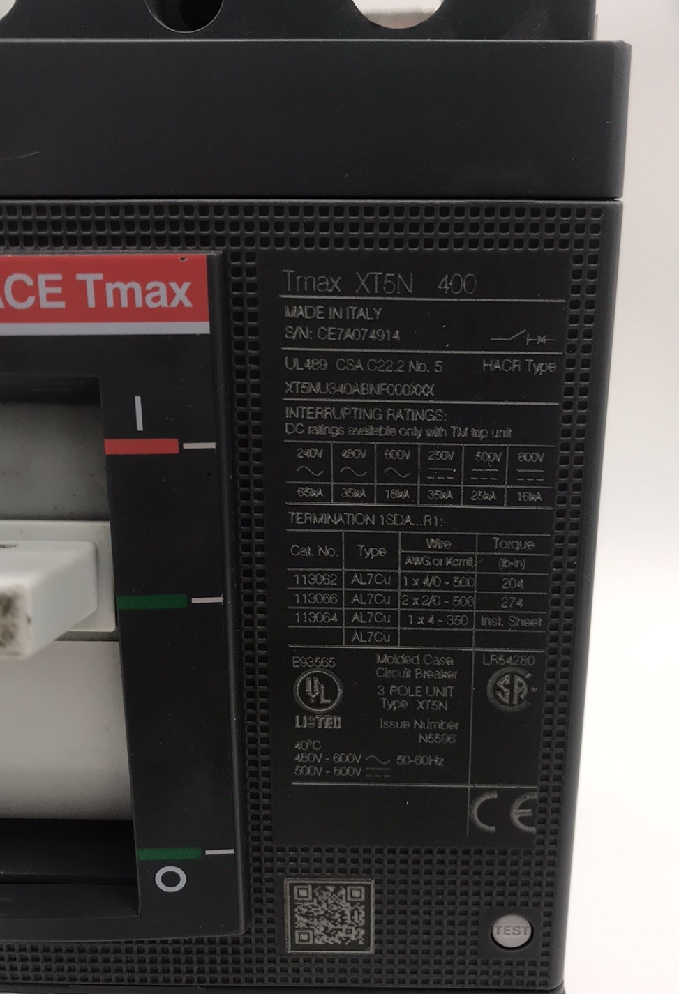 HOUSTON STOCK ABB XT5NU340ABNF000XXX XT5N 400 A REFURBISH FREE 2 DAY AIR BUY NOW