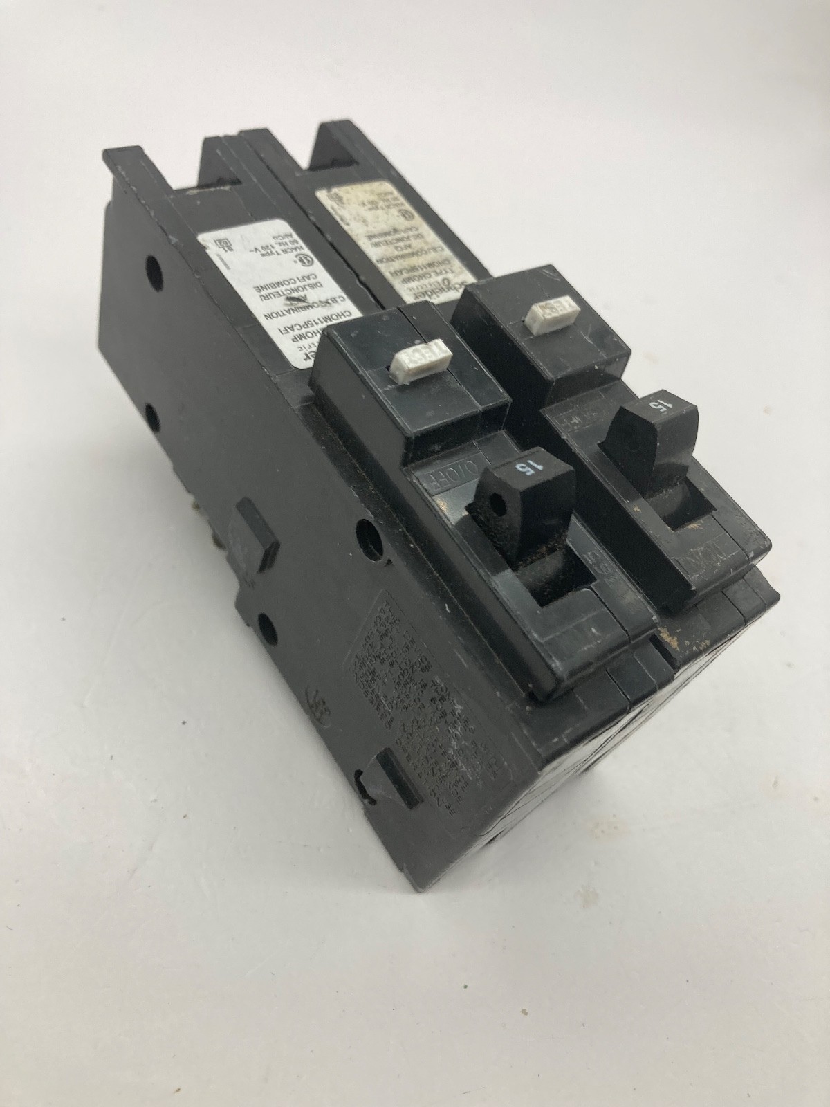 2X Schneider CHOM115PCAFI 1P Plug In Neutral Arc Fault Combination AFCI Breaker