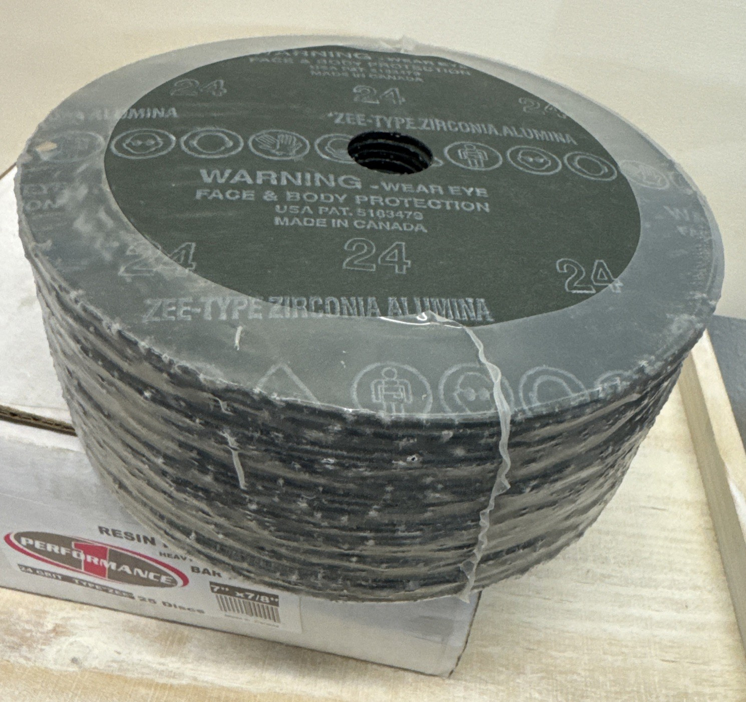 25 Pack – 7″ Zirconia Resin Fiber Disc 24 Grit 7 inch Grinding & Sanding Discs