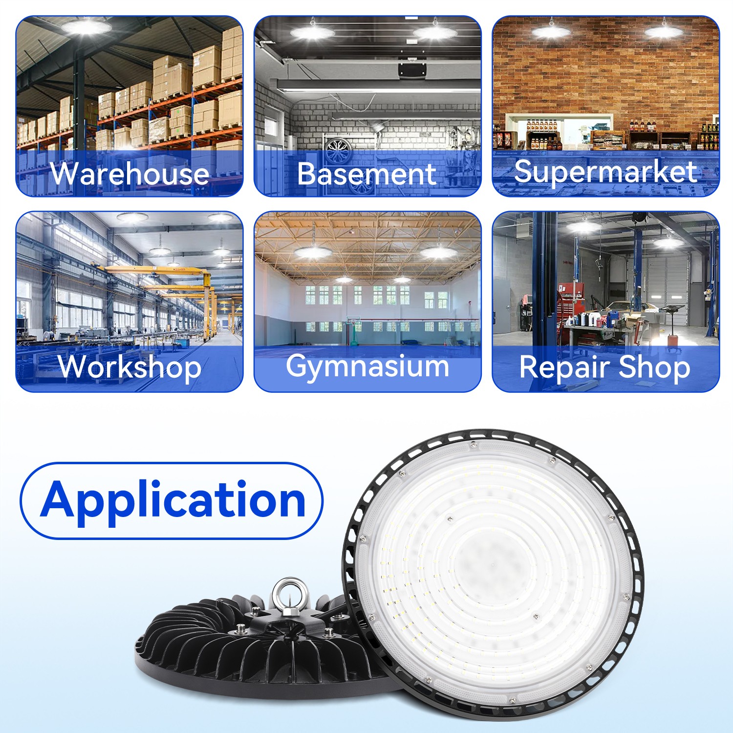 12Pcs 400W UFO LED High Bay Light Shop Lights Warehouse Commercial Shop Light