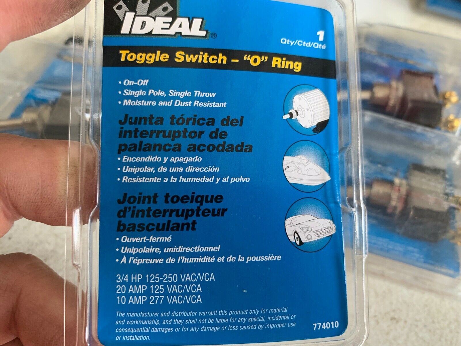 ONE (1) IDEAL 774010 Toggle Switches O-Ring Moisture & Dust Resistant, NOS