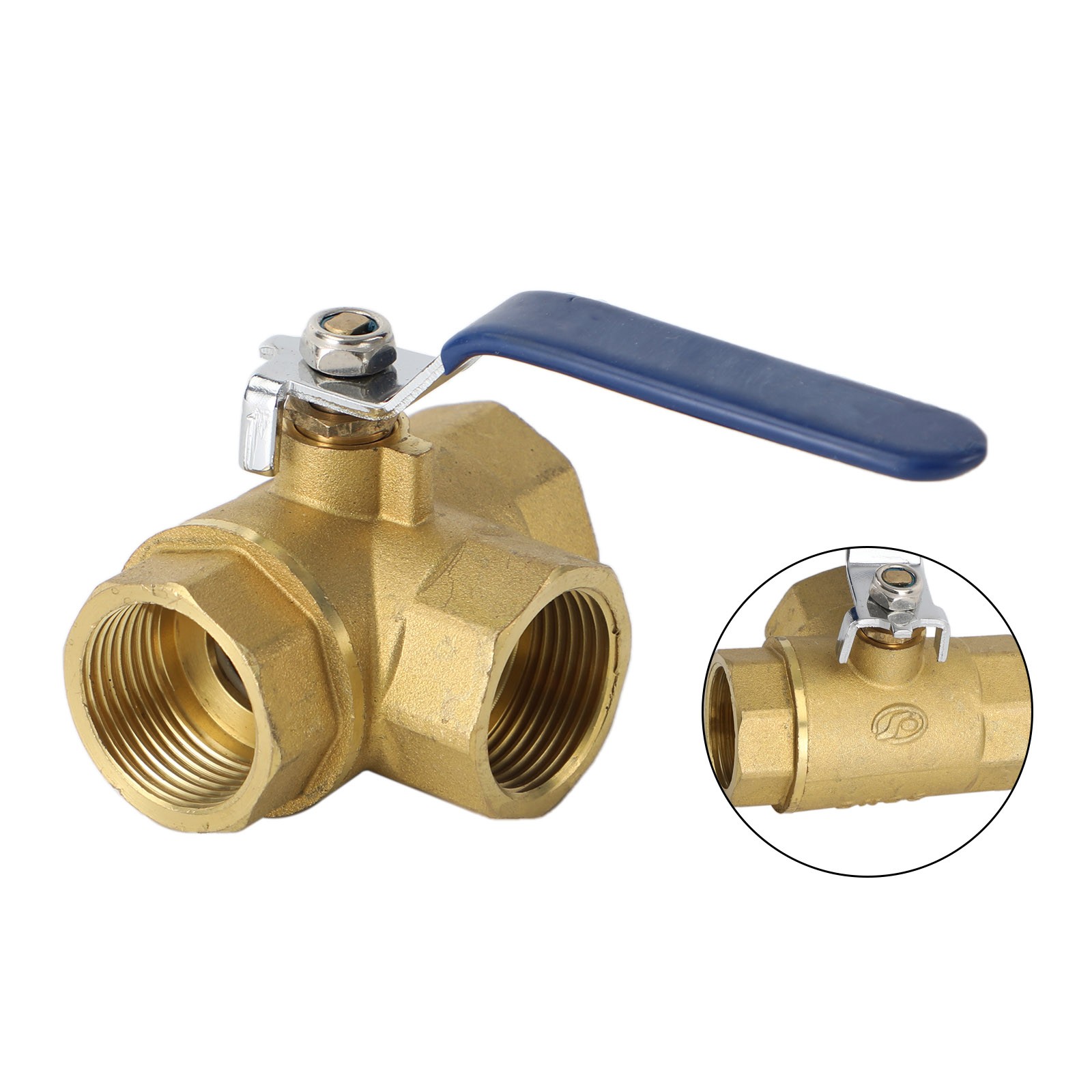 G1″ 3 Way Ball Valve Three T Port Brass Female Type For Water Oil And Gas US