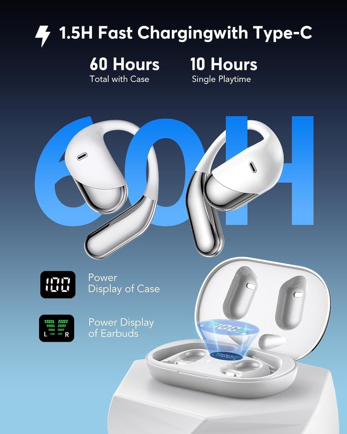 Paekole H5 AI Translation Earbuds: Real-Time 2-Way Language Rust & White