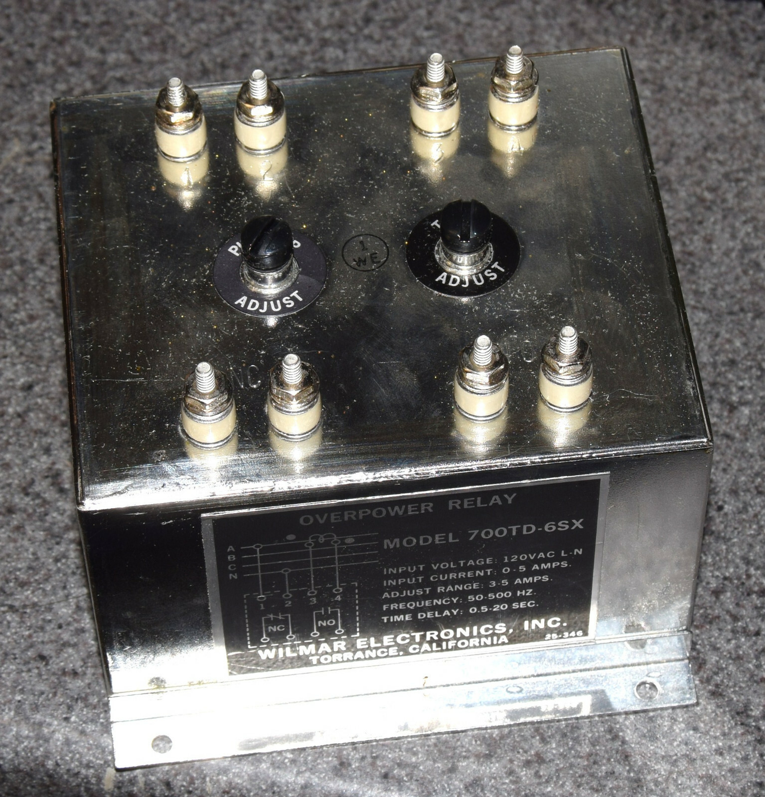WILMAR OVERPOWER RELAY 700TD-6SX 50-500HZ TIME DELAY OVER POWER