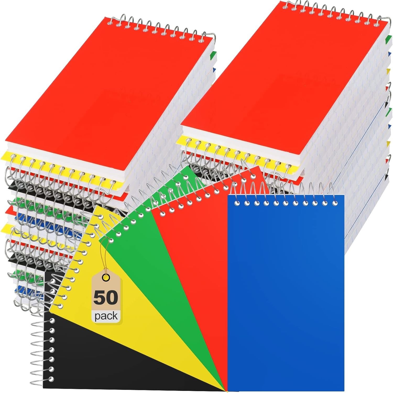 50 Pcs Small Pocket Notebooks 3 x 5 Inch Mini Memo Spiral Notepads Top Bound …