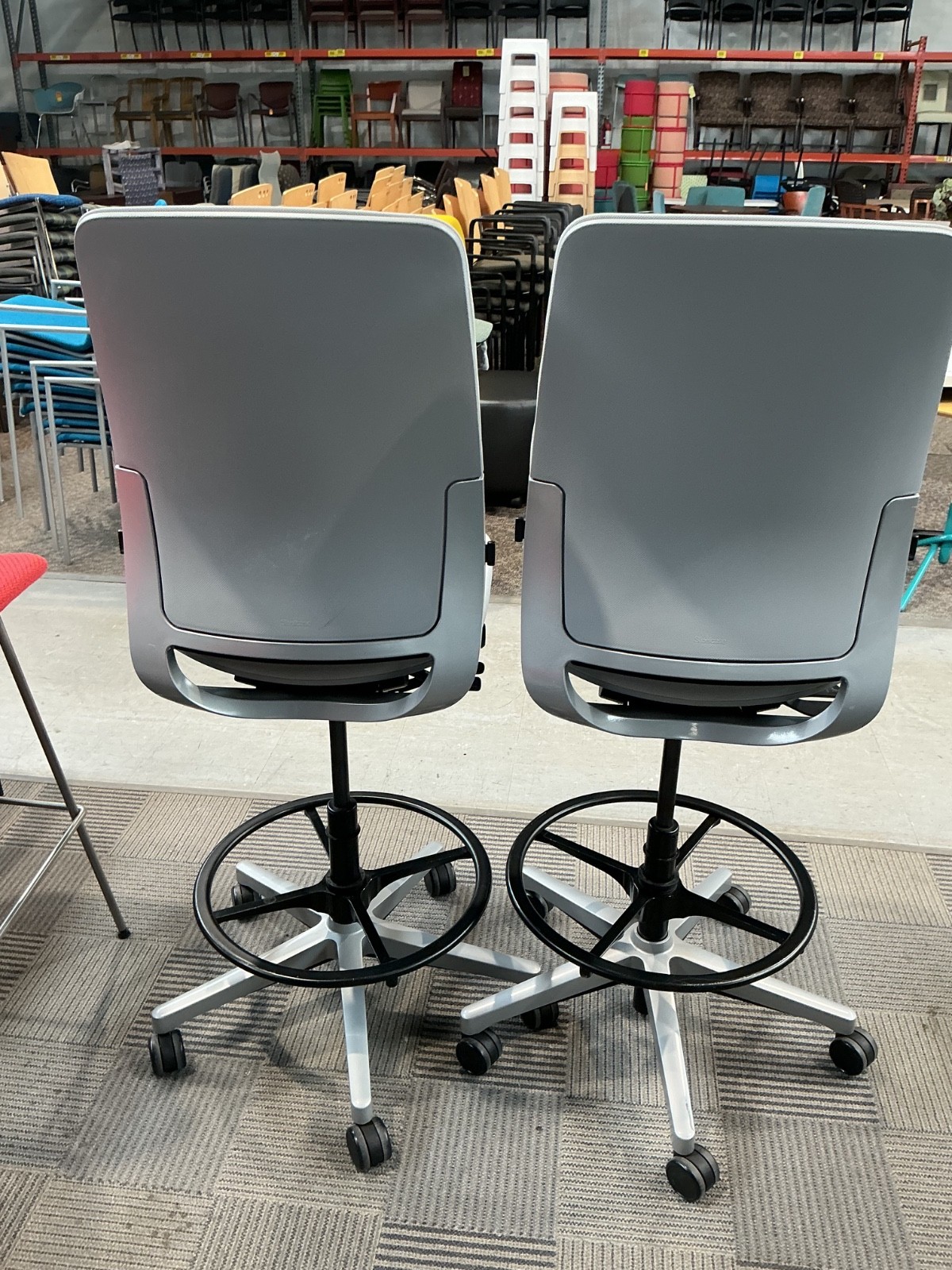 Steelcase Amia Drafting Chair w/ No Arms in Gray