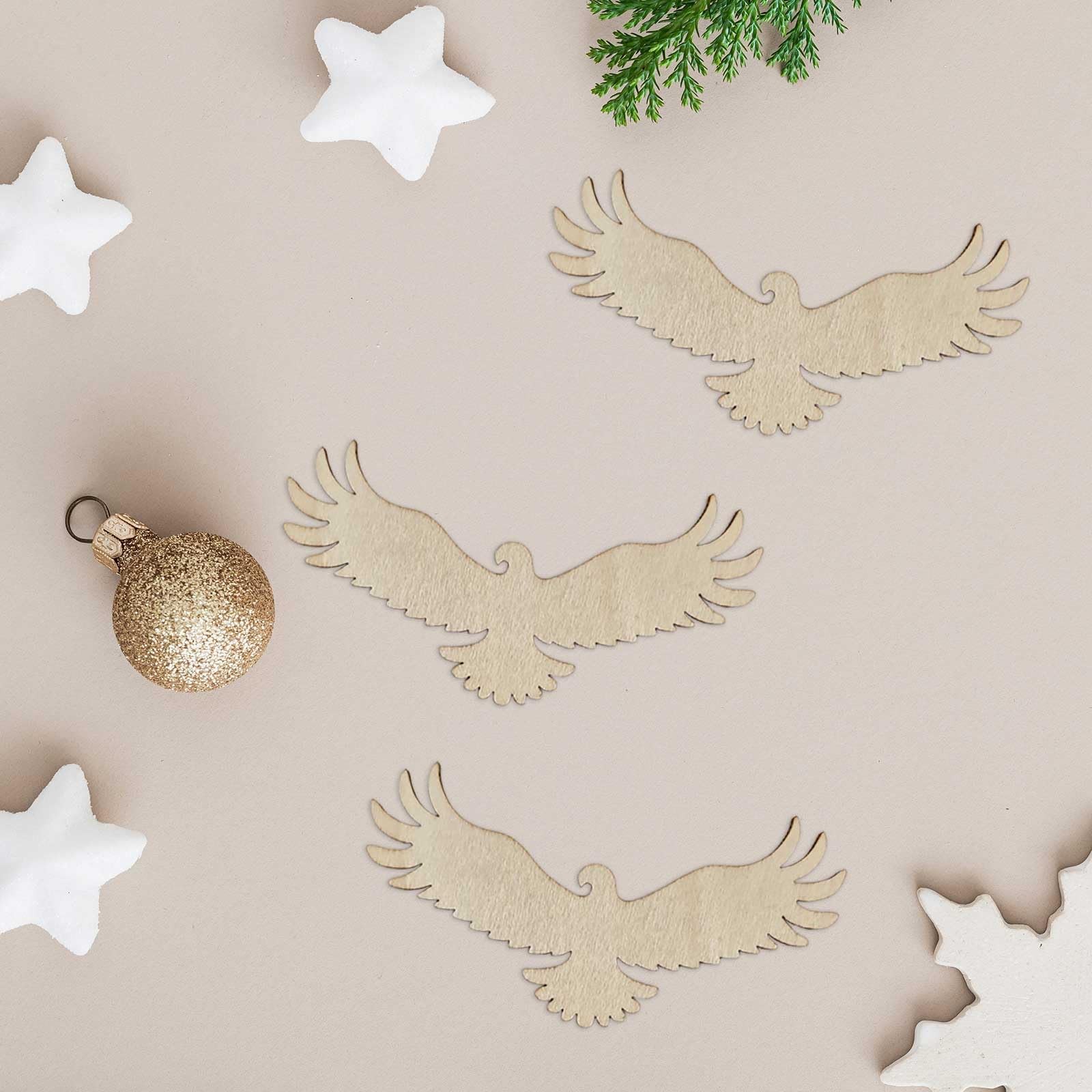 20pcs Wooden Eagle Shaped DIY Craft 4x2x0.1 inch / 10×5.1×0.25 cm, wood color