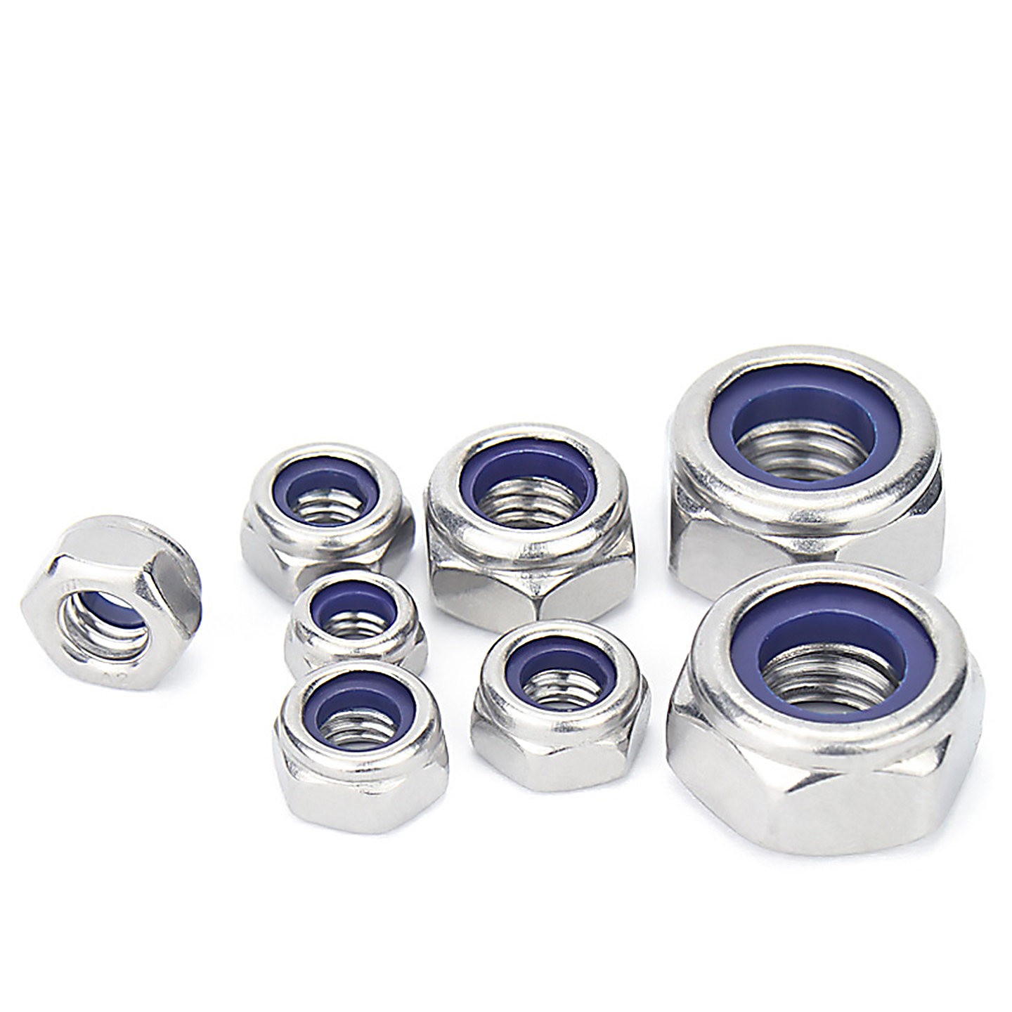 Hex Nyloc Nylock Nylon Lock Nuts Type T M2 M2.5 M3 M4 M5 M6 A2 Stainless Steel