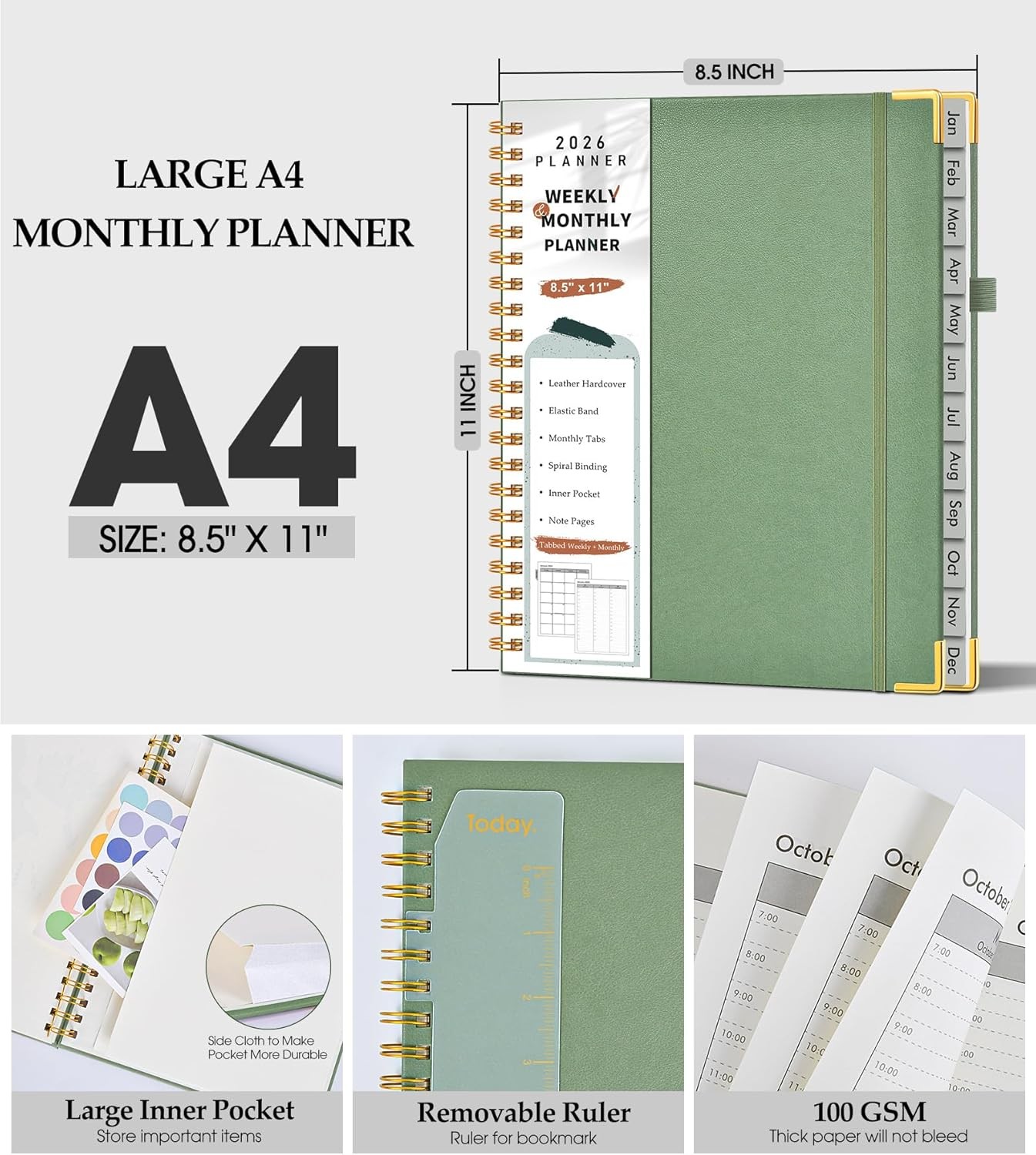 2026 Planner, Weekly and Monthly Calendar Planner from January 2026 – December 2