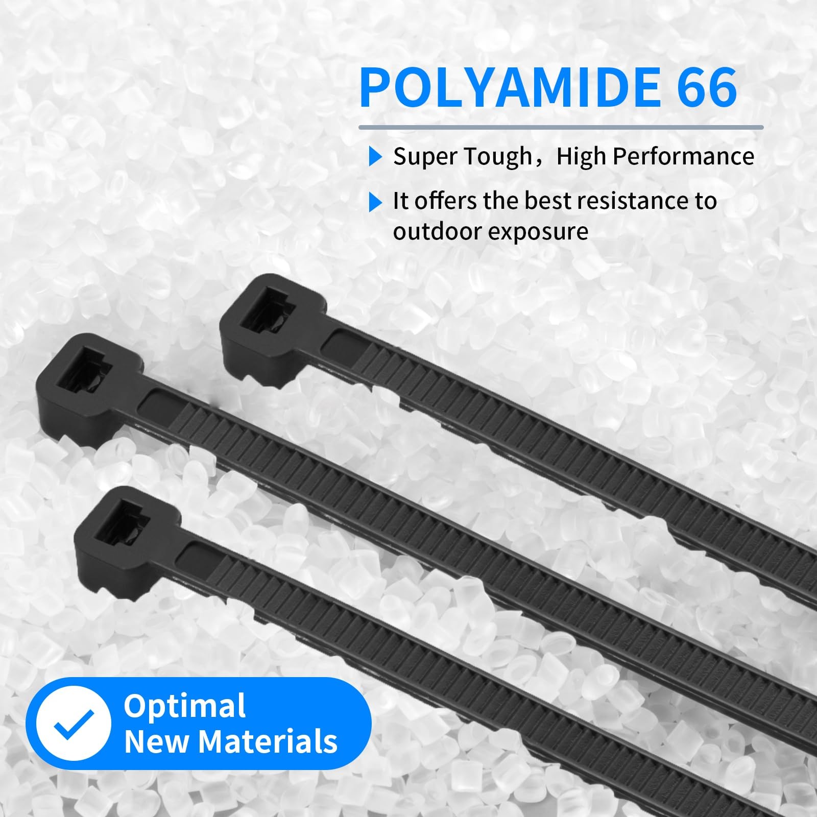2000PCS Zip Ties Assorted 4 6 8 10 12 Inch Self Locking Cable Ties Black Bundle