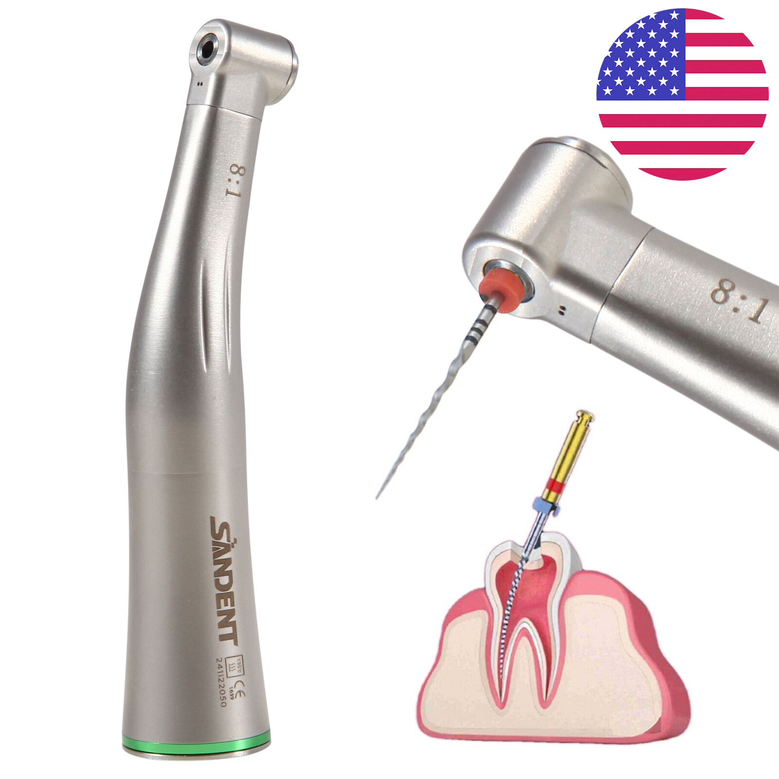 Dental Endo Handpiece 8:1 Endodontic Contra Angle Attachement SybronEndo US