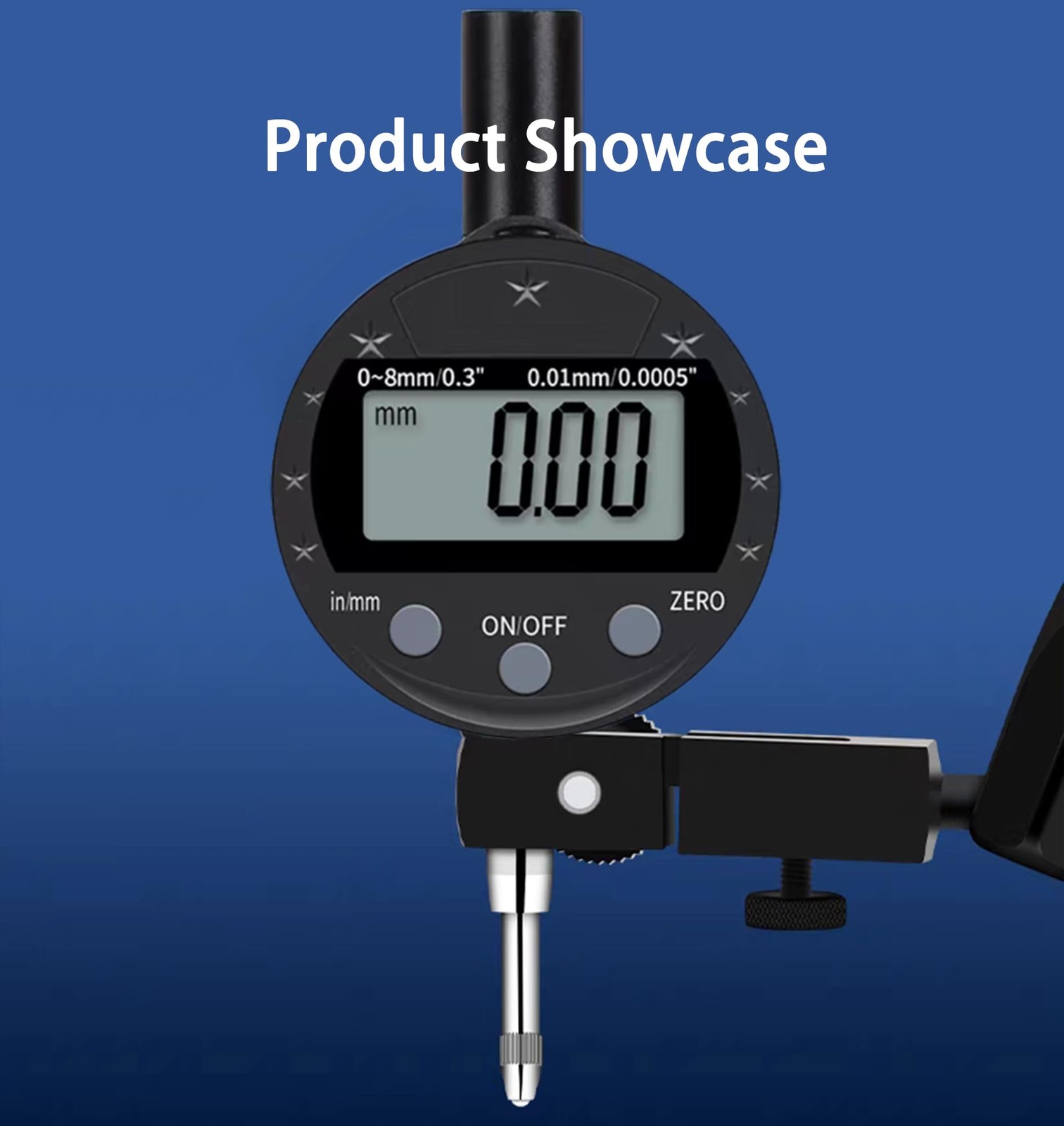 Electronic Digital Indicator Gauge 0.0005″/0.01mm Lathe Woodworking Tool