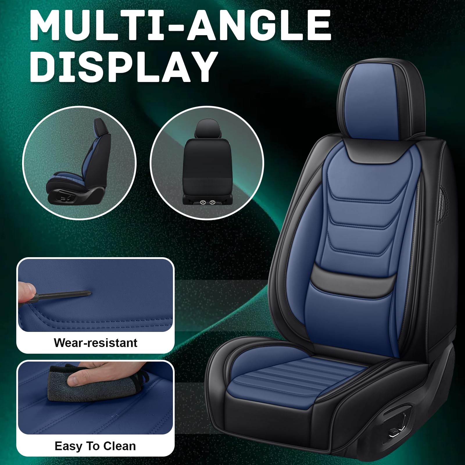 Corolla Cross 2022-2026 Seat Covers Front Set Blue Black Waterproof