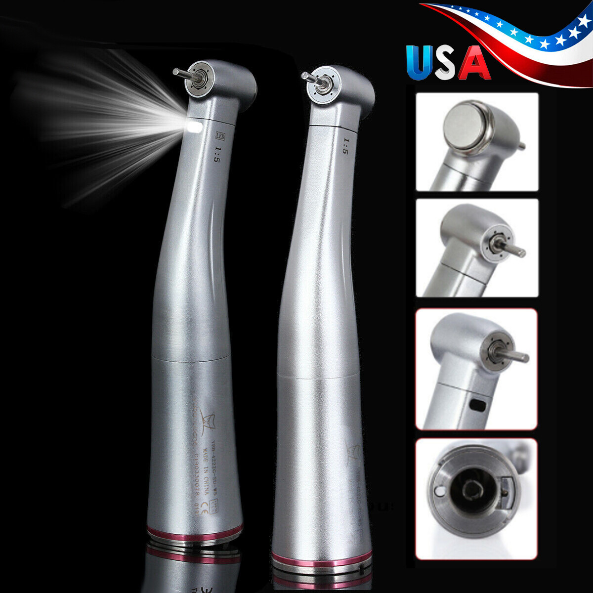 Yabangbang Dental High Speed Handpiece /1:5 Increasing Electric Contra Angle USA