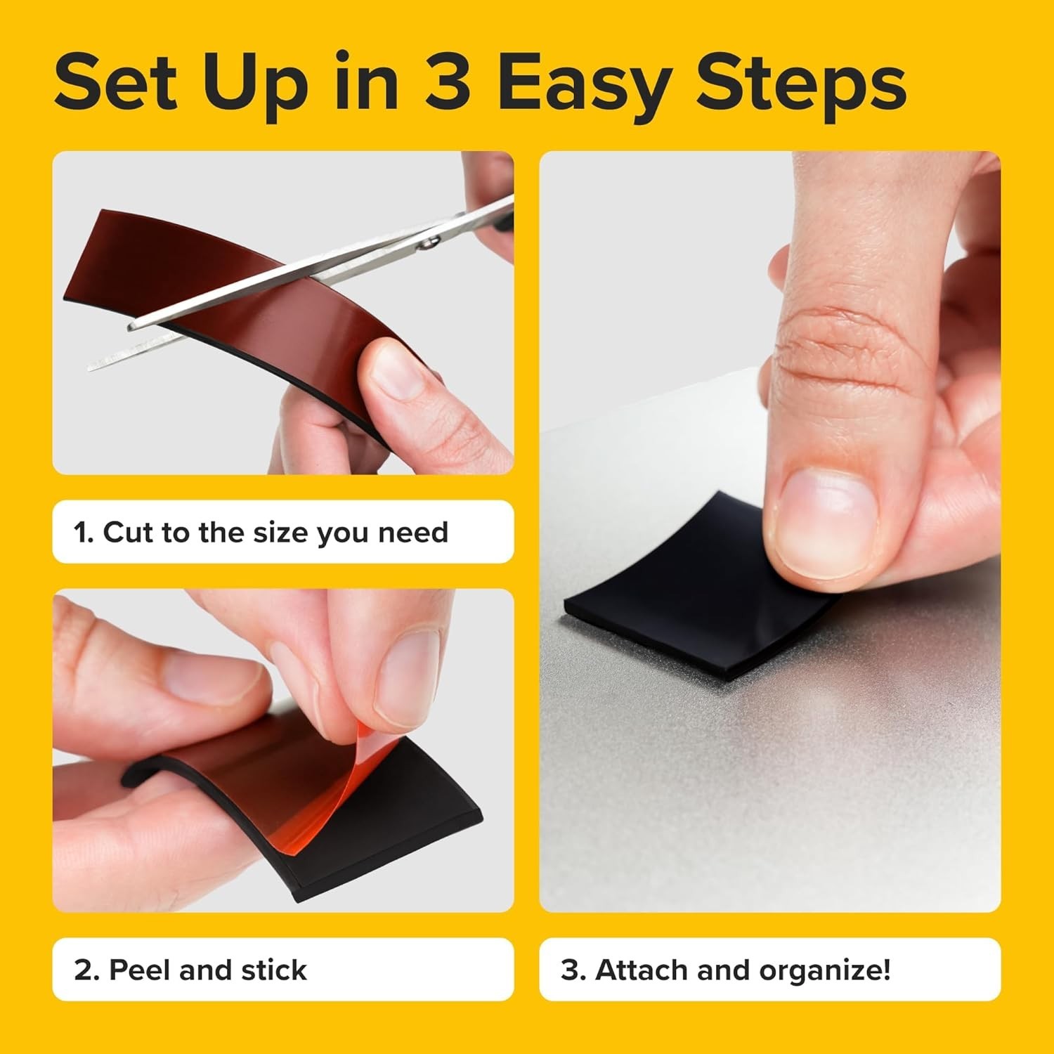 Super Sticky Magnetic Tape 10ft x 1/2in for Easy DIY Crafts & Organization