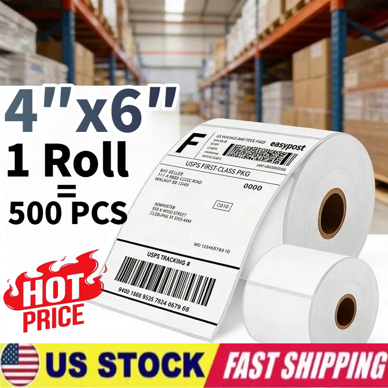 Thermal Shipping Labels for Zebra and Rollo 1 Rollo/500 PCS-4″x6″ US NEW~