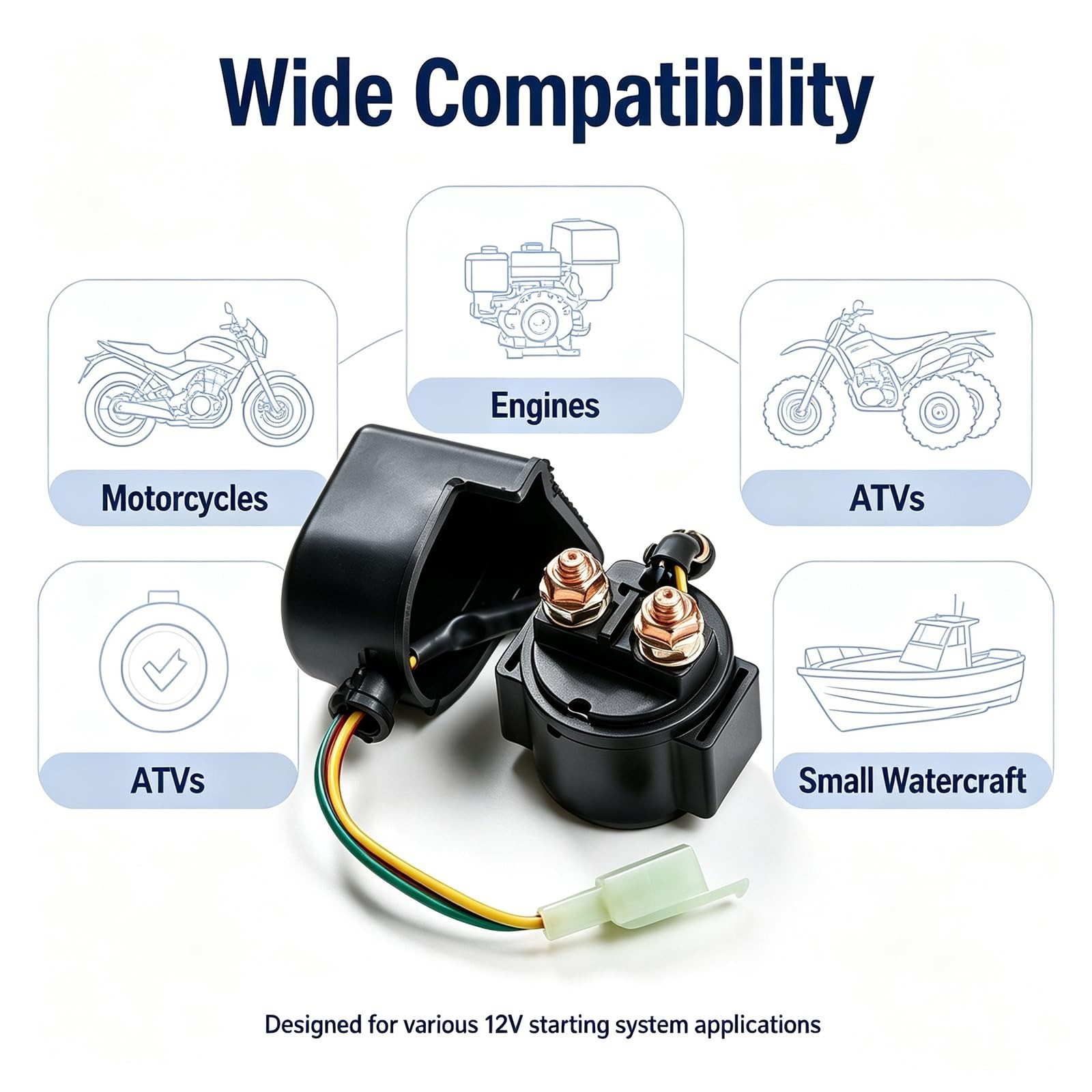 GY6 Starter Solenoid Relay for ATV Go Kart Dirt Bike 50cc-250cc