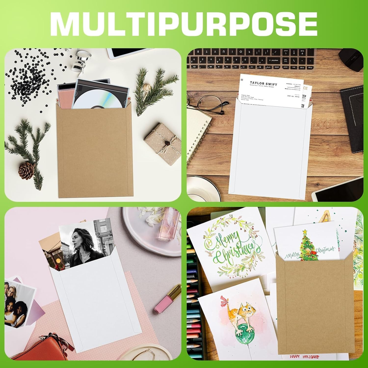 100/400 Rigid Flat Photo Mailers Document Envelopes Cardboard Self Seal Mailer