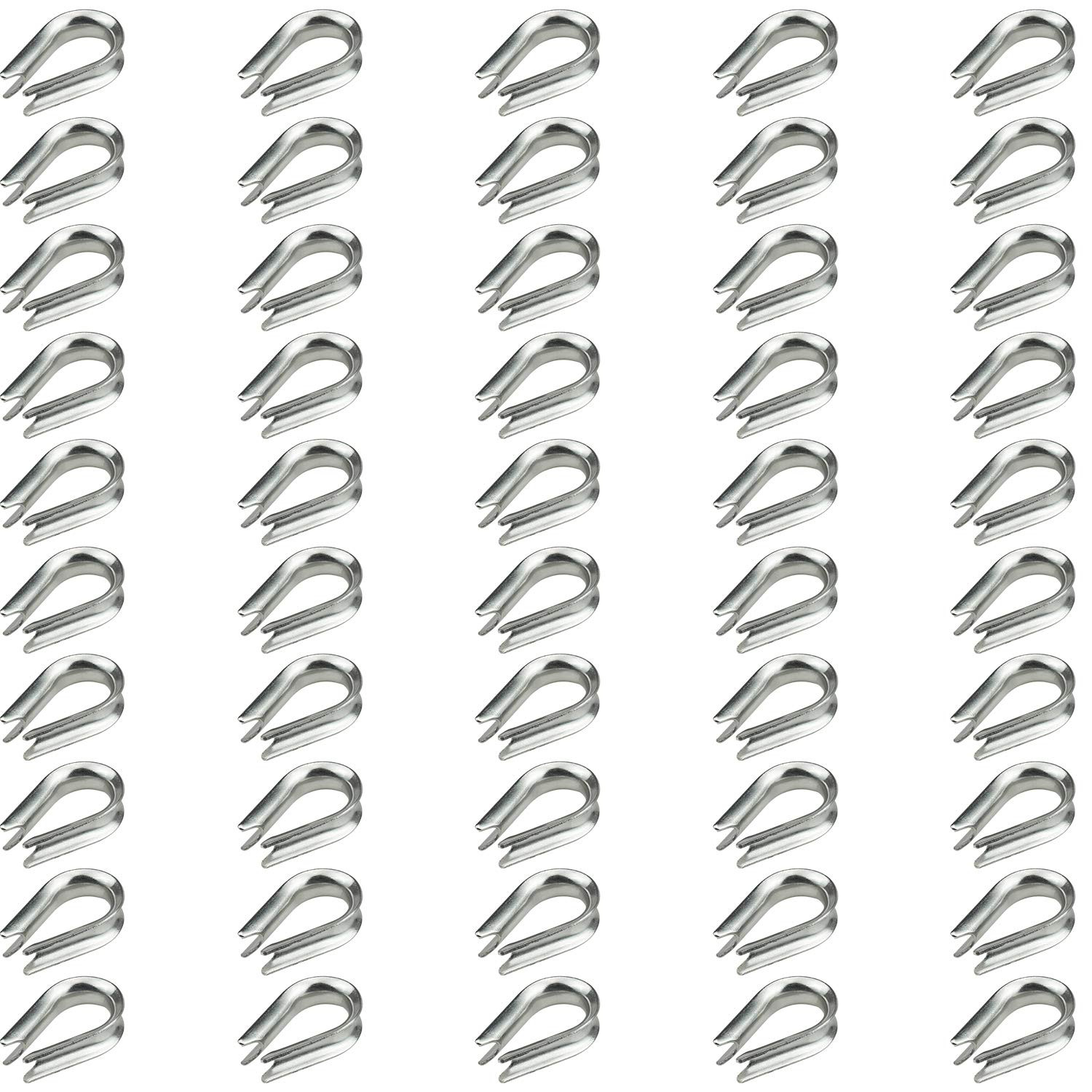 50PCS M2 Stainless Steel Wire Rope Thimble for 3/64″ – 1/16″ Cable