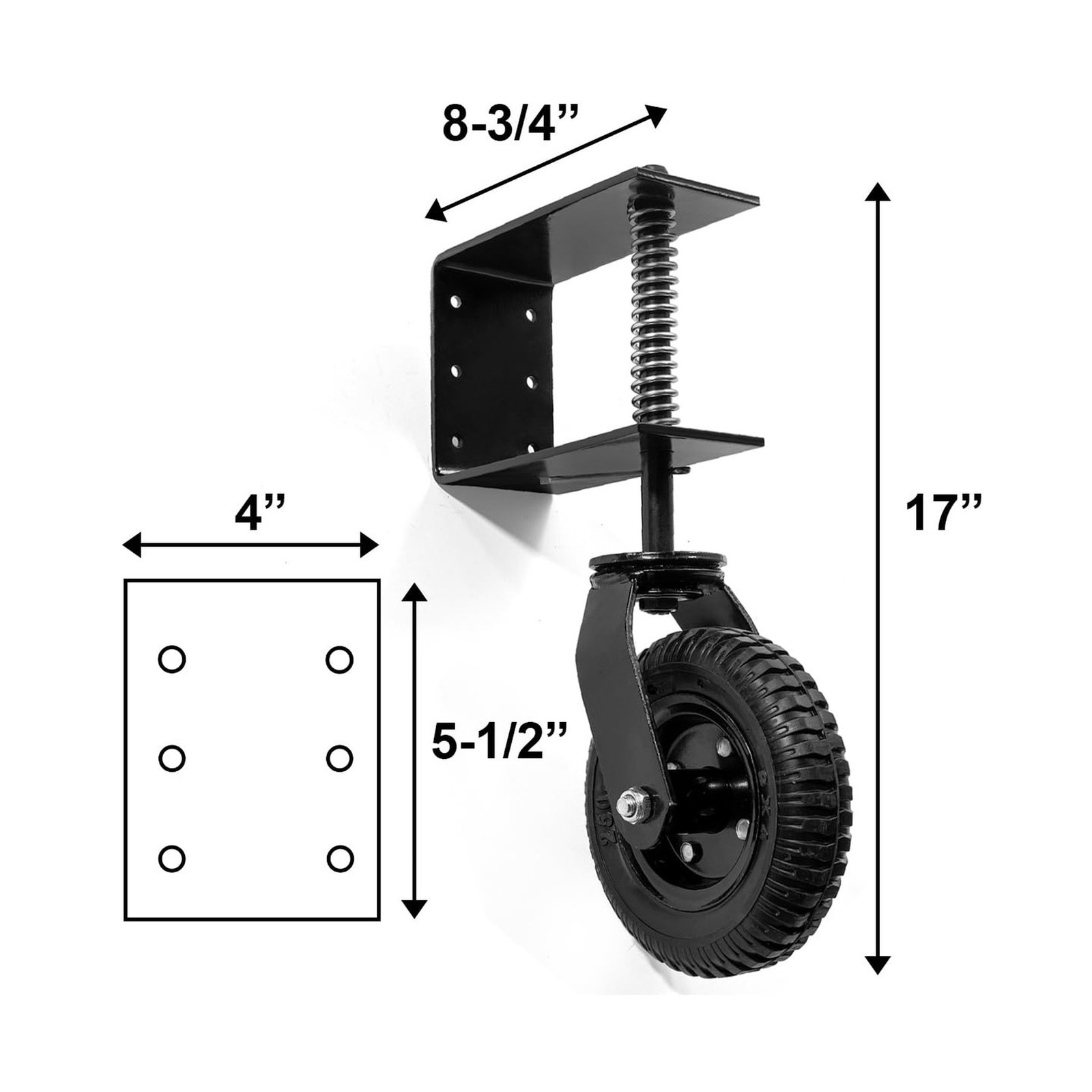 Stark USA Universal 8″ Flat-Free Tire Gate Wheel Suspension Spr… FAST USA SHIP