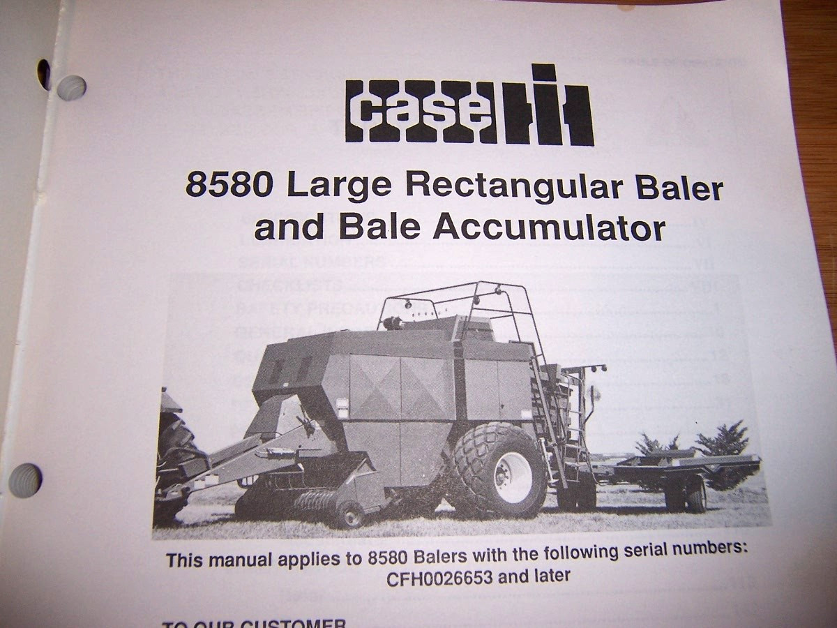 Case IH 8580 Rectangular Baler & Accumulator OPERATORS Manual, Very Clean