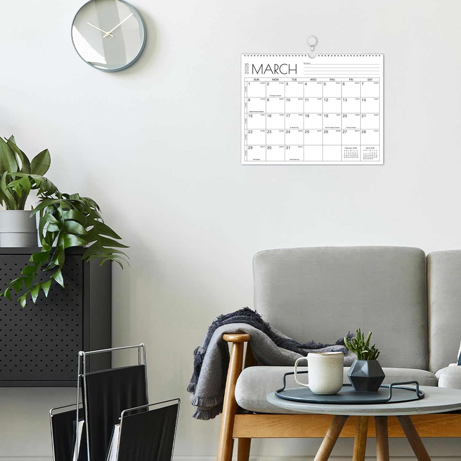 2026-2027 Calendar – 2 Years Wall 14.8” x 11.5”（26-27 white ）, White