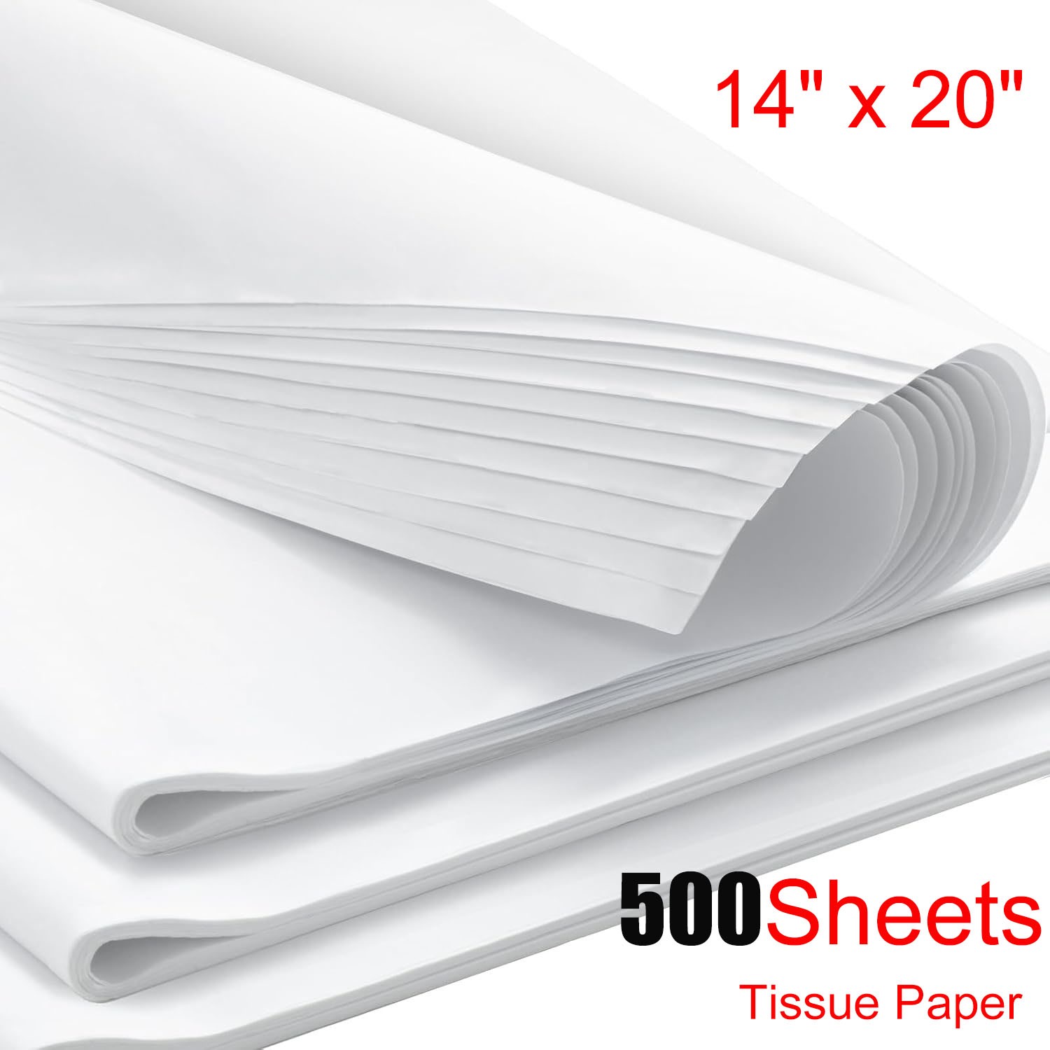 500-Sheets Bulk Premium Gift Wrap Tissue Paper White 14 X 20 For Crafts Gift