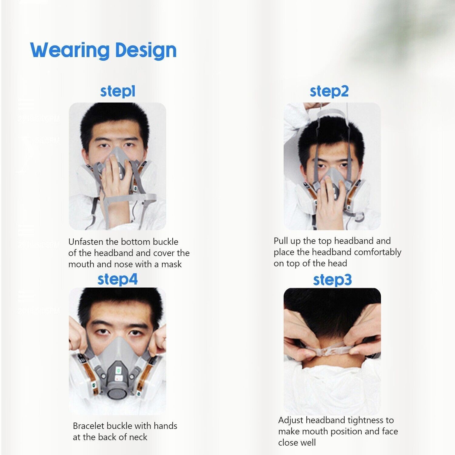7 in 1 Half Face Gas Mask 6200 Respirator Safety Protect Painters Respirator Kit
