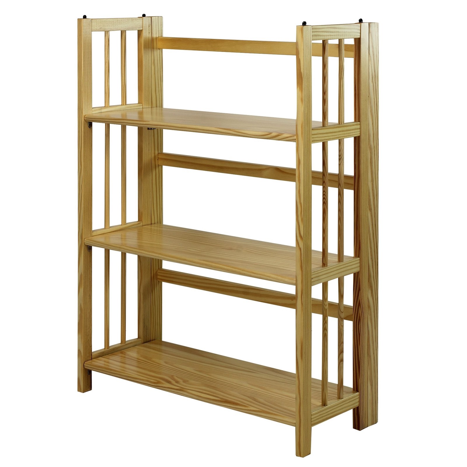 Casual Home 3-Shelf 27.5″ Wide Folding Stackable Bookcase, Natural (New)