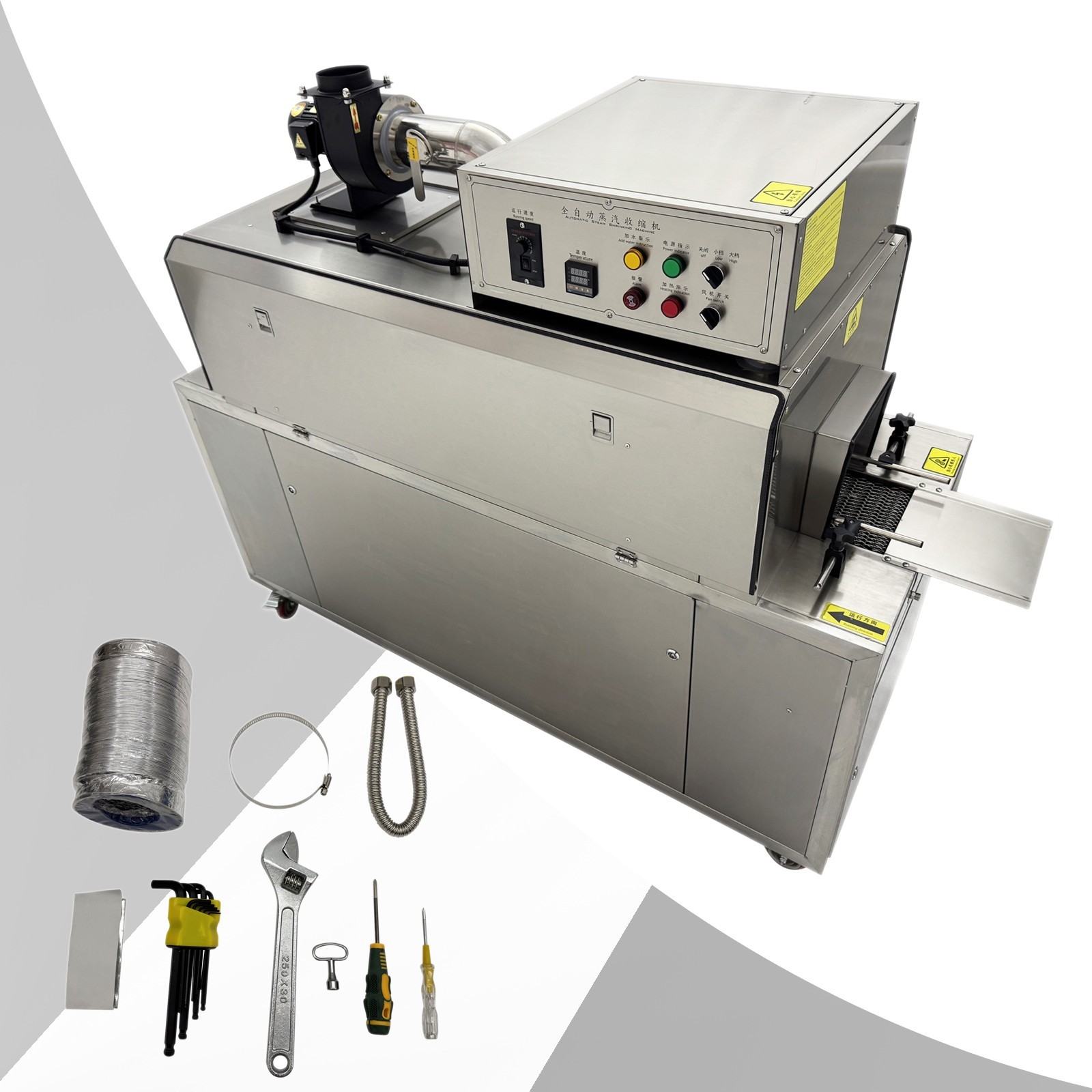 220V 24KW Steam Label Shrink Machine 3-Phase 0-100°C PVC/PET/PP/PA