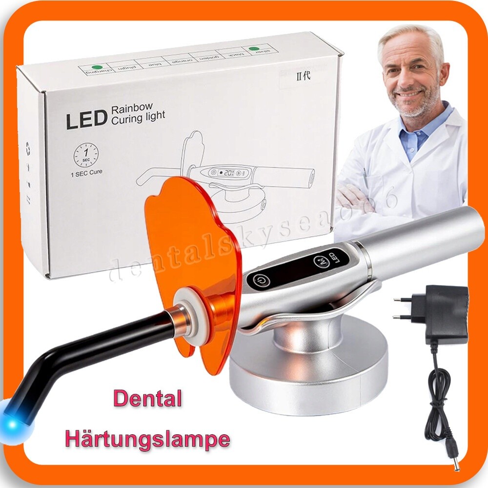 Dental Upgraded Rainbow LED Curing Light 1500-2000mw/cm2 3 Modes Silver US STOCK