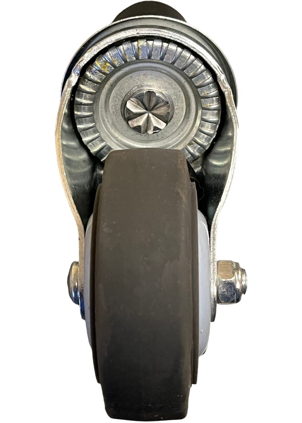 3.5″ Non-Marking Rubber Total Lock Caster Threaded Stem 1.5″ Expandable