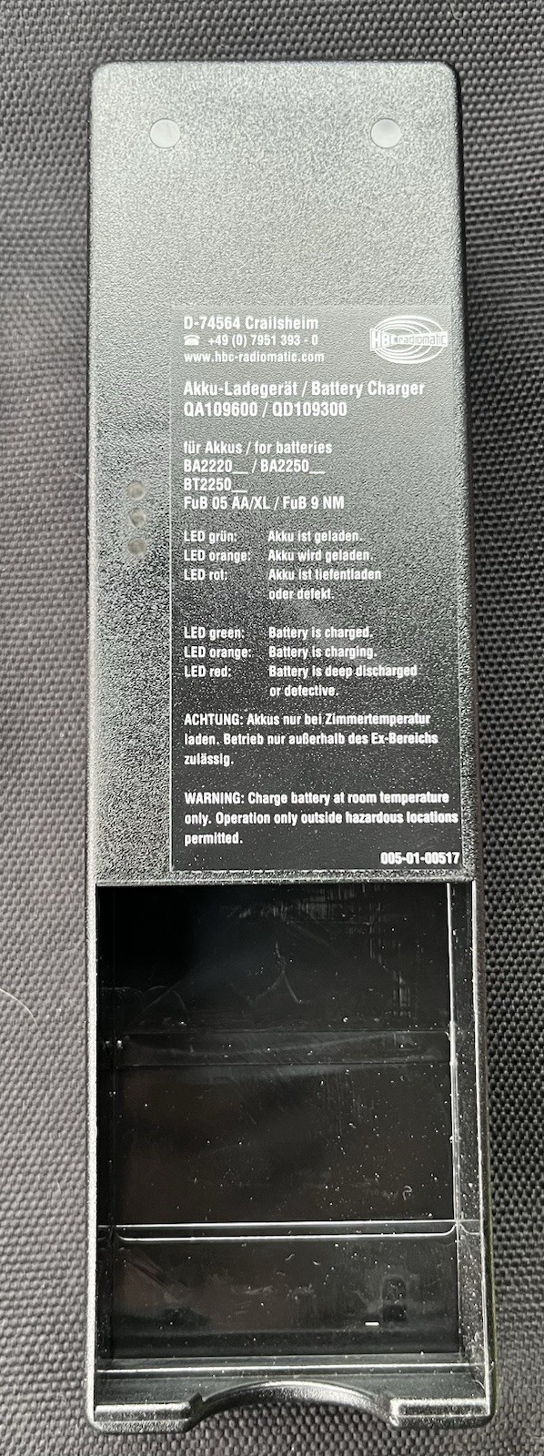 HBC RADIOMATIC QA109600/QD109300 Battery Charger