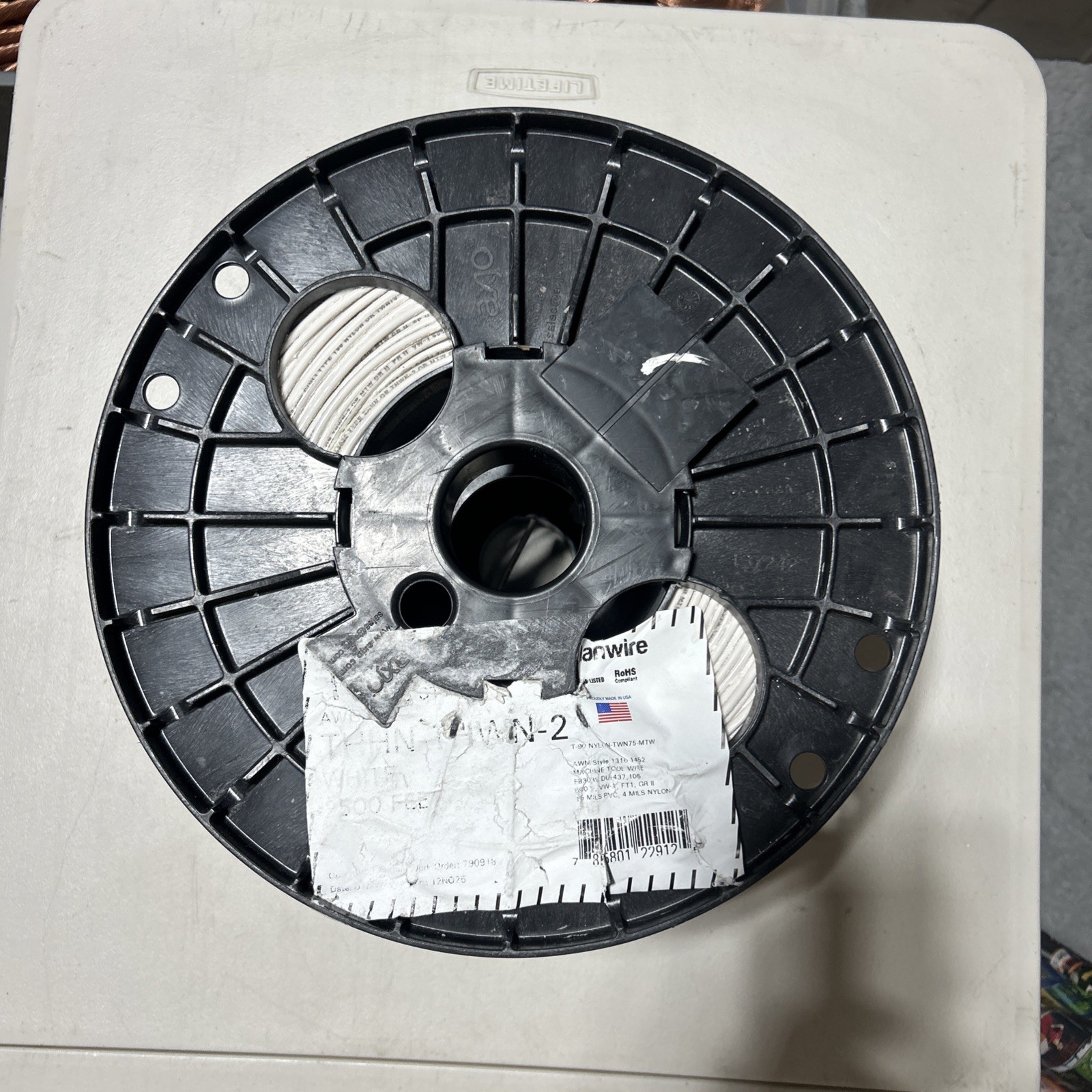 Alan Wire 12 AWG 19 Strand THHN-THWN-2 White 2500ft 600 Volts USA Made NEW !!!