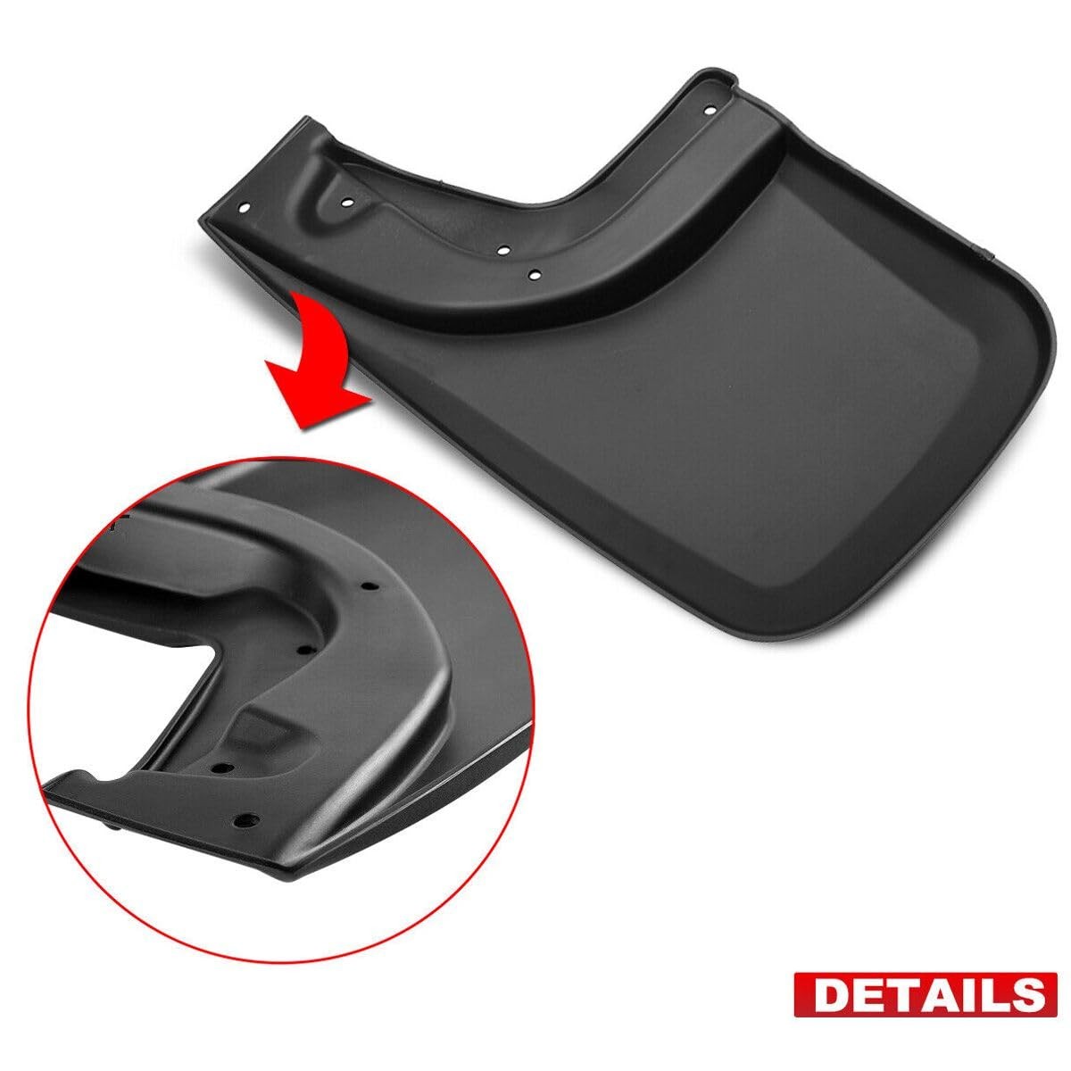 Front Rear Splash Guards Flaps with Fender Flares Heavy-Duty Black 03RSA2012ZBK