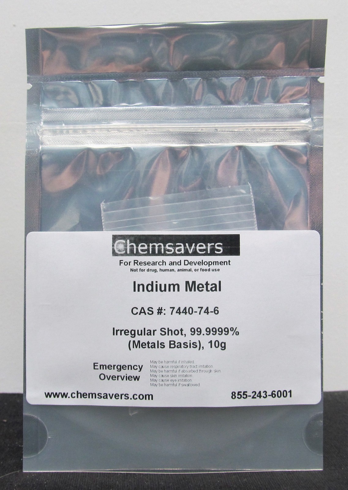 Indium Metal, Irregular Shot, 99.9999% (Metals Basis), 10g