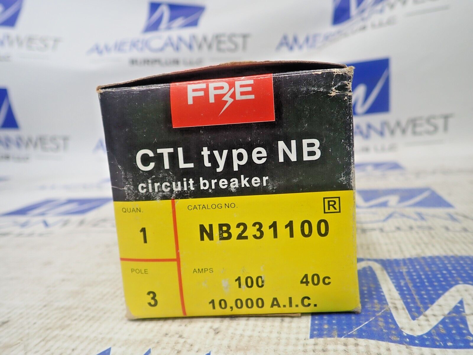 NEW FPE NB231100 3 Pole 100 Amp 240 Volt Type NB Bolt On Circuit Breaker