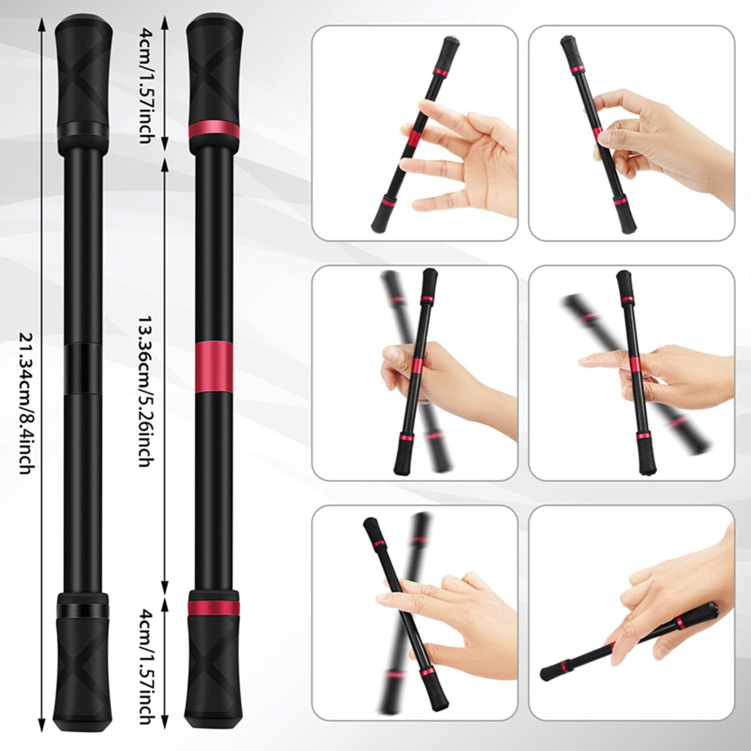 4 Pieces Pen Spinning Mod – Silver, Black, Red, Blue, Office Supplies