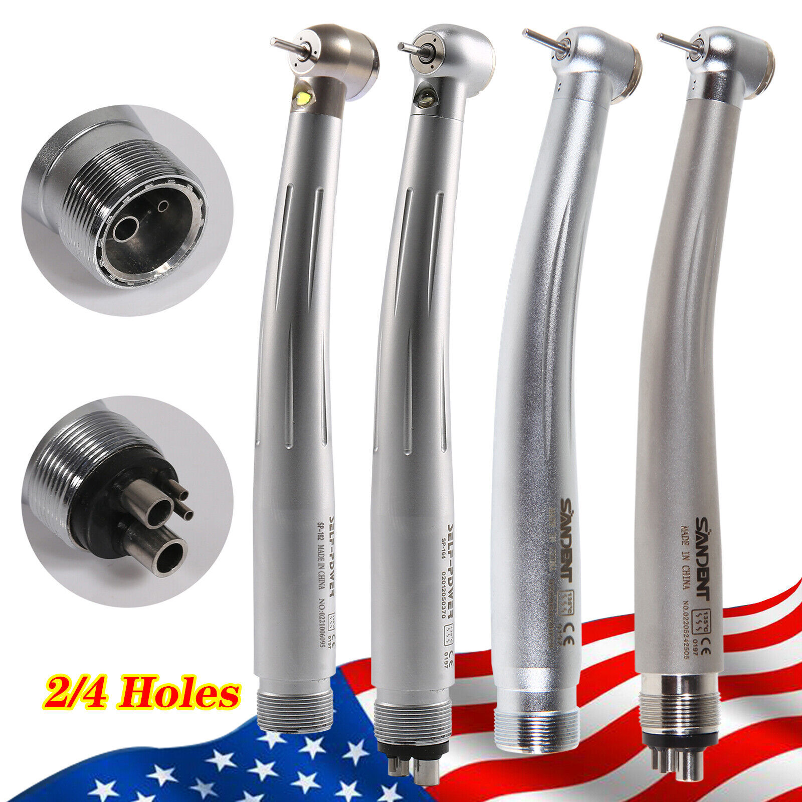 NSK Style Dental (Fiber Optic LED E-generator) High Speed Handpiece 2HOLE/4 Hole