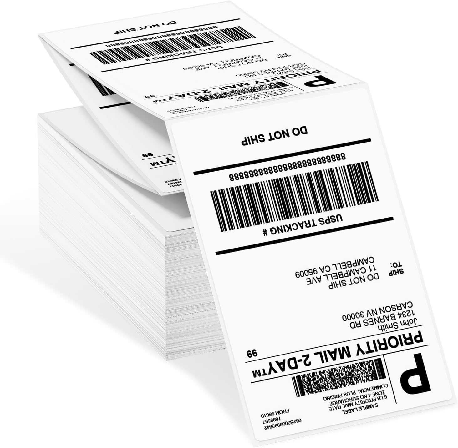 4″x6″ Direct Thermal Shipping Labels for Zebra & Rollo Printer Fanfold and Rolls
