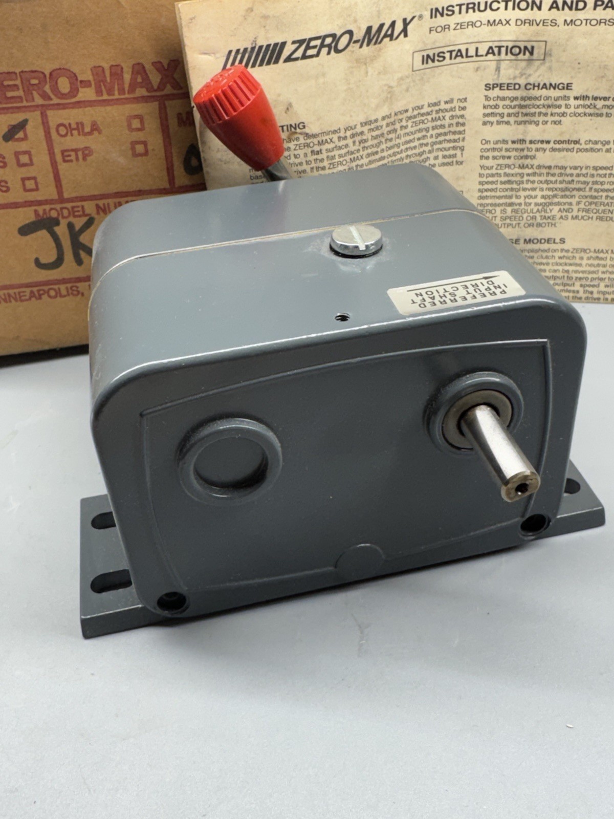 ZERO-MAX JK1-CCW-25-0-400 25 in-lbs Unidirectional Adjustable Speed Drive *NEW*