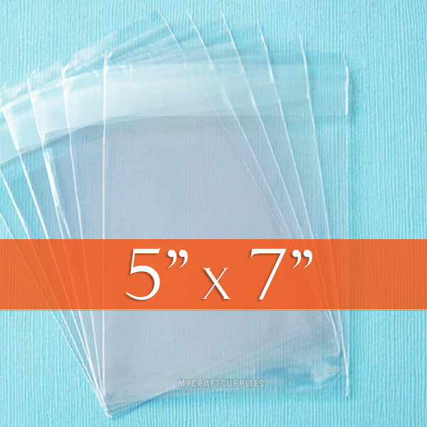 2000 Clear Cello Bags, 5×7 inch Resealable Postcard Sleeves, OPP Poly, 5″ x 7″