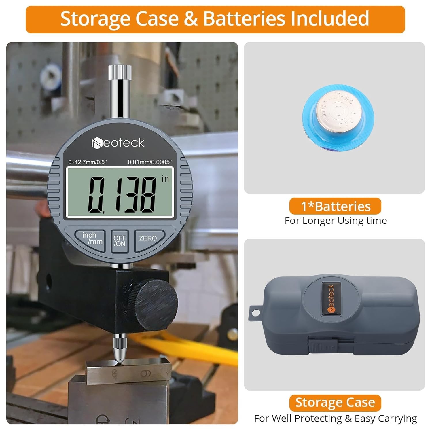 DTI Digital Dial Indicator 0.01mm/0.0005 inch Digital Probe Indicator Dial Test
