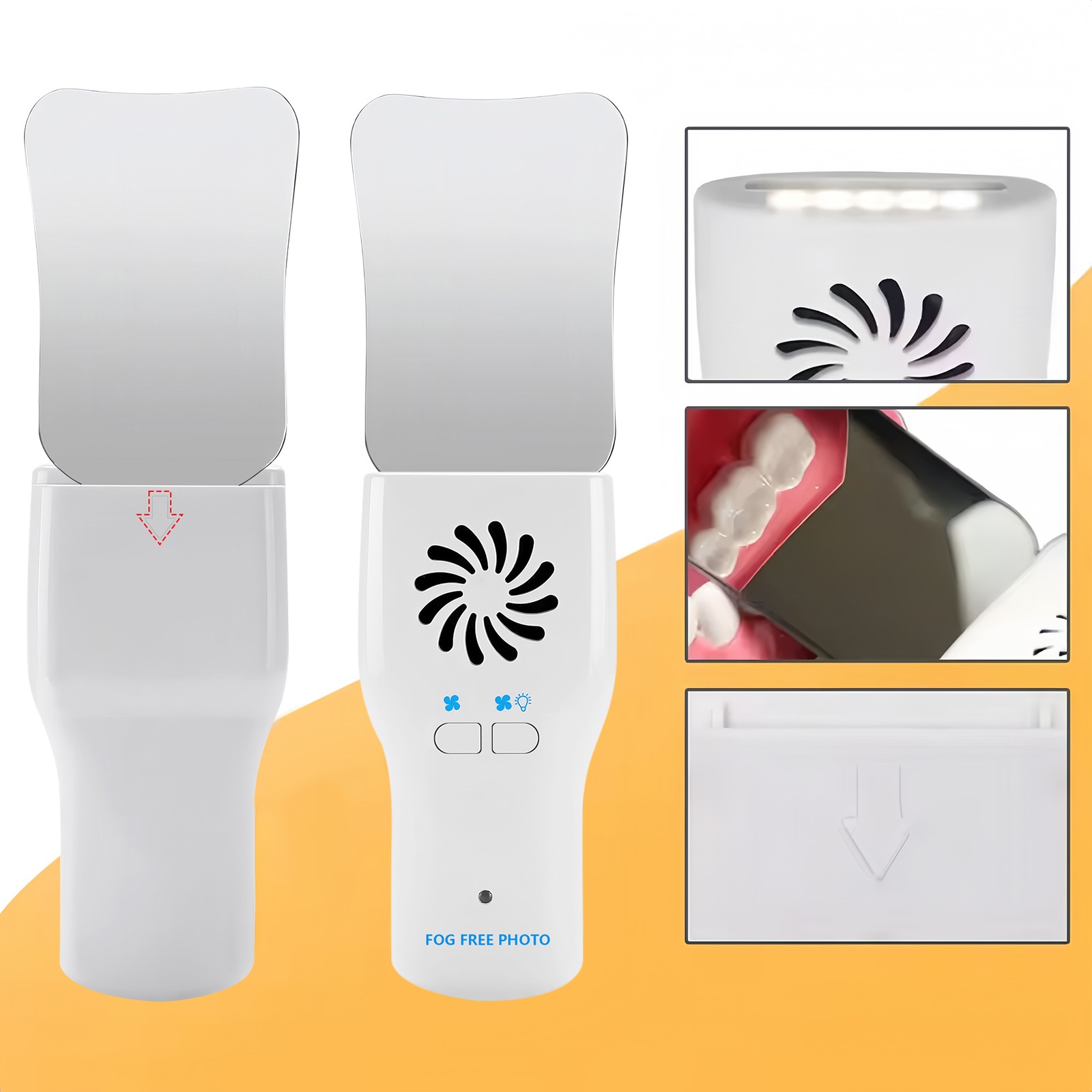 Dental Occlusal Mirror Fog Free LED Intra Oral Photo System 4 Mirrors Anti-Fog