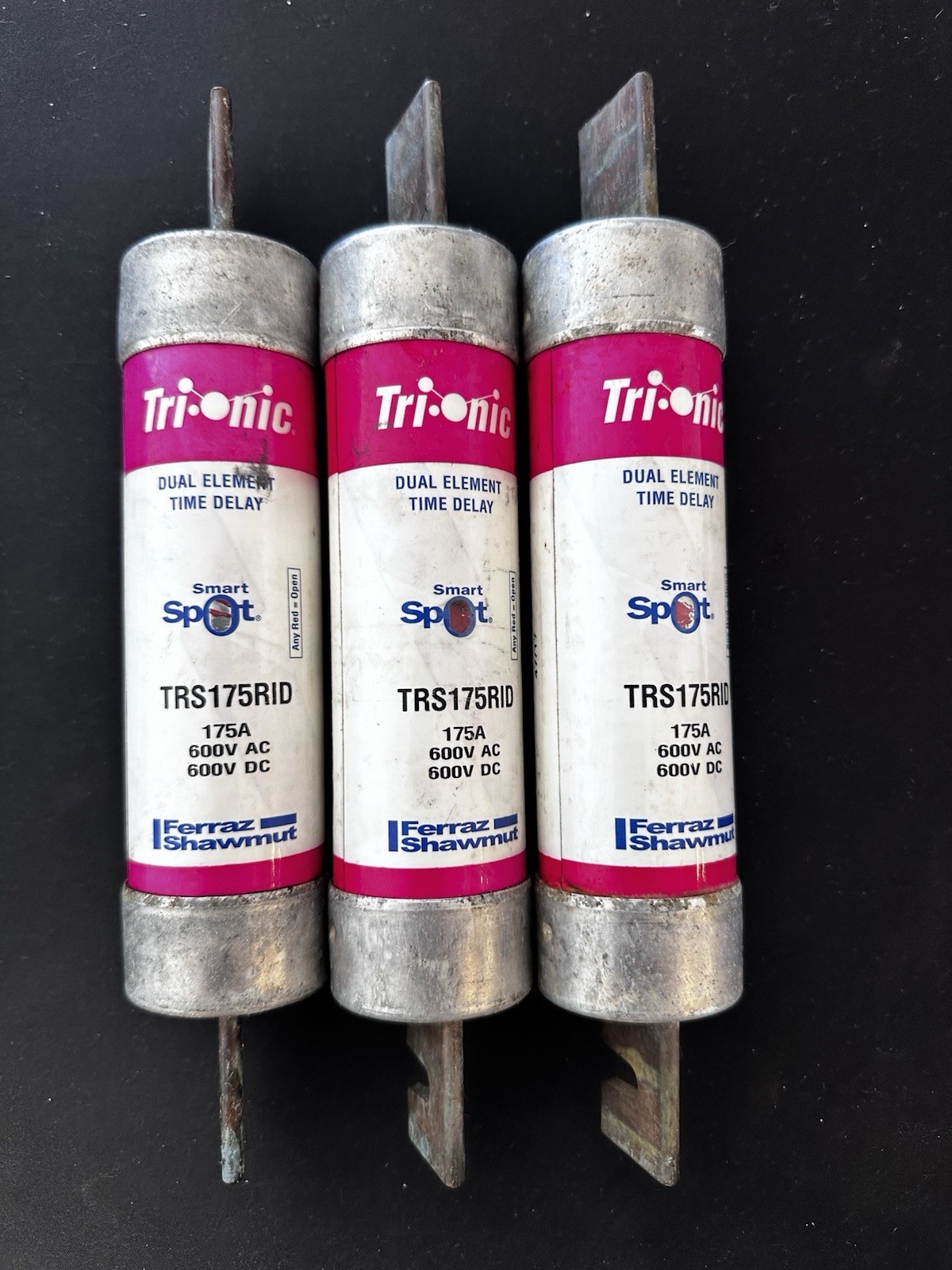 Ferraz Shawmut TRS175RID Blade Fuse Rk5 175a Amp 600v-ac/dc set of three