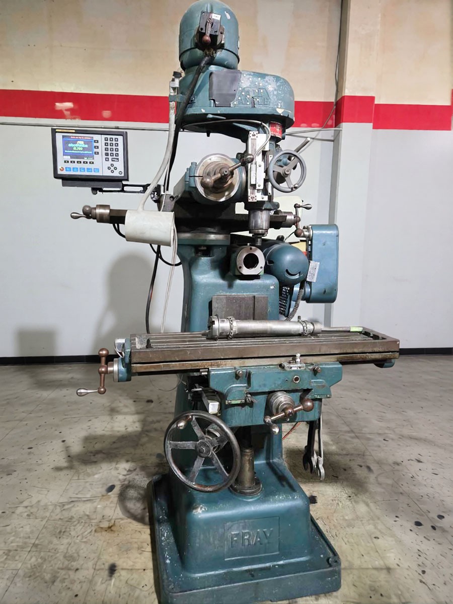 FRAY 10RH «All Angle» Horizontal / Vertical Manual Mill 36″ x 9″ Table, w/ DRO
